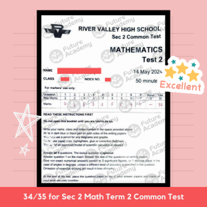 RVHS Sec 2 Math Test 34 Marks Top in Class