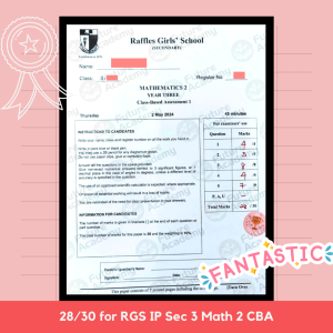 28 Marks for RGS IP Sec 3 Math 2 CBA
