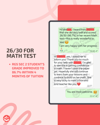 reviews and results screenshots (Instagram Post (4:5)) - RGS S2 Math improvement in 4 months of tuition