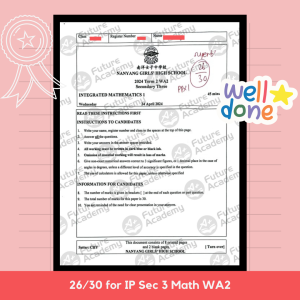 NYGH Sec 3 Math WA 2 26 Marks