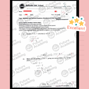 exam results (1080 x 1350 px) - 23 marks for MGS Sec 3 Math WA1