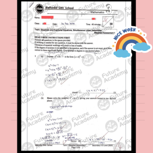 exam results (1080 x 1350 px) - 28 marks for MGS Sec 3 Math WA1
