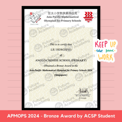 exam results - APMOPS 2024 - Bronze Award by ACSP Student