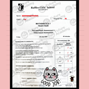 27 Marks for RGS Sec 4 Math 1 PPA 2