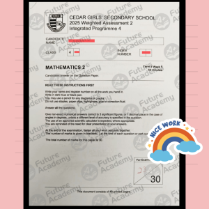 23 Marks for Cedar Girls IP Sec 4 Math 2 WA 2