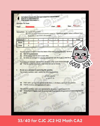 Borderline Pass to A by CJC JC2 Math Student
