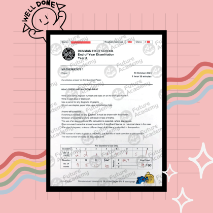 Dunman Year 3 Math EOY 49 Marks