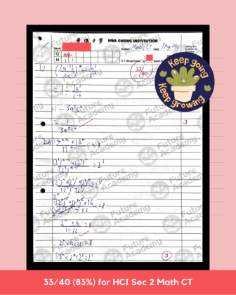 33 Marks for HCI Sec 2 Math CT