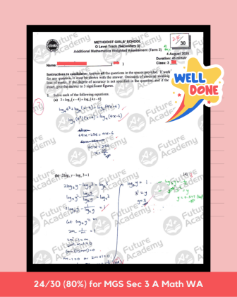 24 Marks for MGS O Level Sec 3 A Math WA