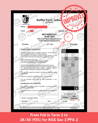 Fail to 28 Marks for RGS IP Sec 2 Math PPA 2