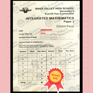 65 Marks for RVHS IP Sec 4 Math Paper 3