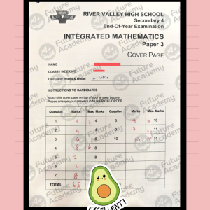 65 Marks for RVHS IP Sec 4 Math Paper 3