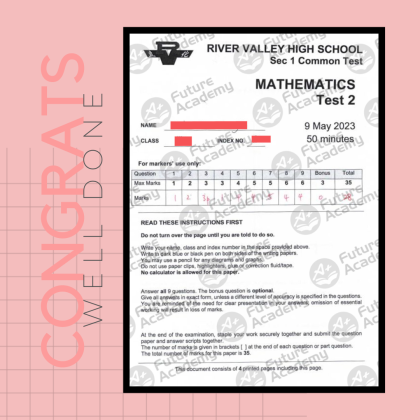 RVHS Sec 1 Math 28 Marks