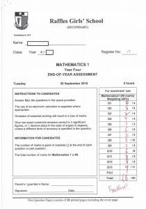 Improvement in RGS Students' Math Results 2 (Raffles Girls' School) RGS students improvement