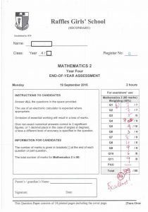 Improvement in RGS Students' Math Results 3 RGS student high score