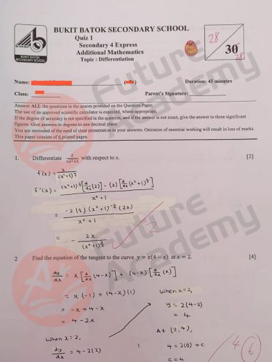 Full Marks for Sec 4 A Math